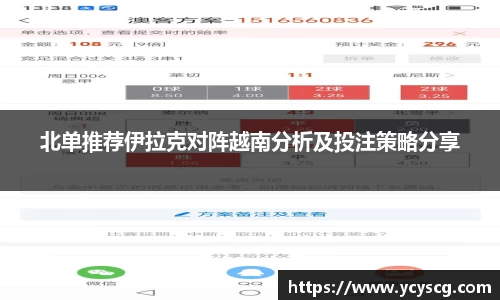 北单推荐伊拉克对阵越南分析及投注策略分享